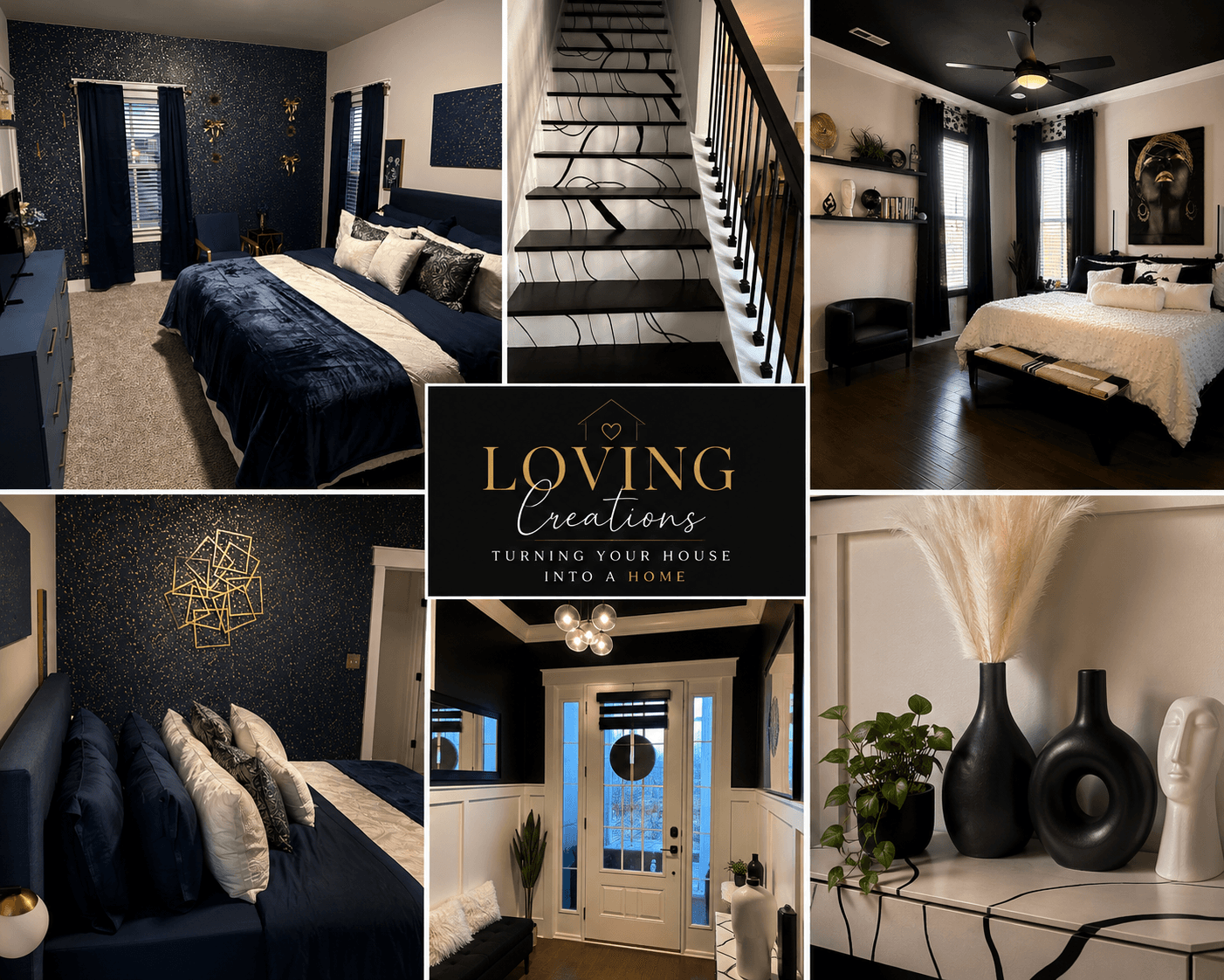 A collage of Loving Creations residential interior projects